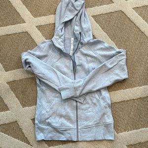EUC Worn 1X Lululemon Scuba Zip Hoodie 10 Heathered Blue
